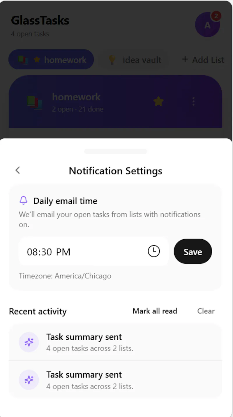 GlassTasks screenshot 3