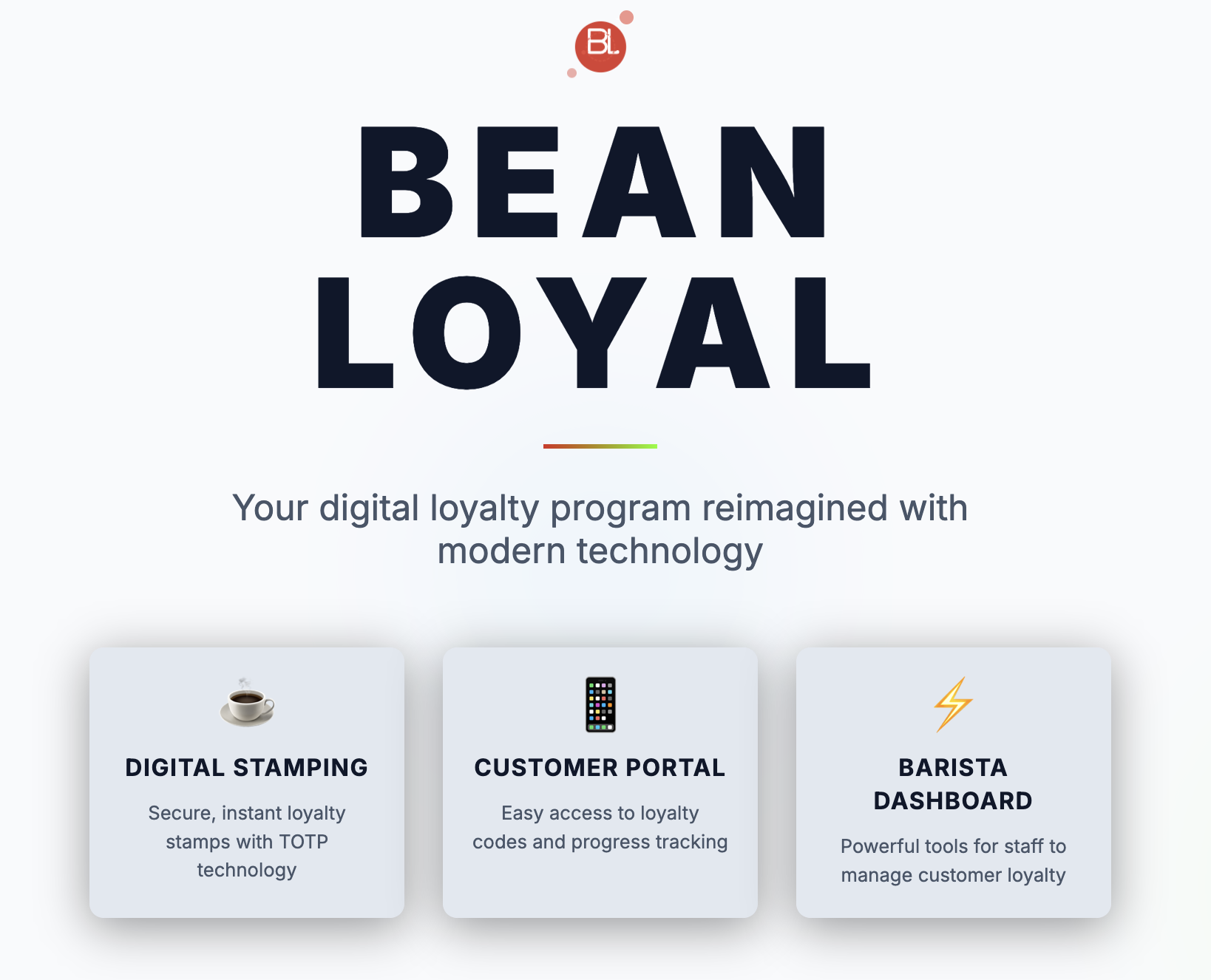 BeanLoyal - Main product screenshot demonstrating key features and user interface