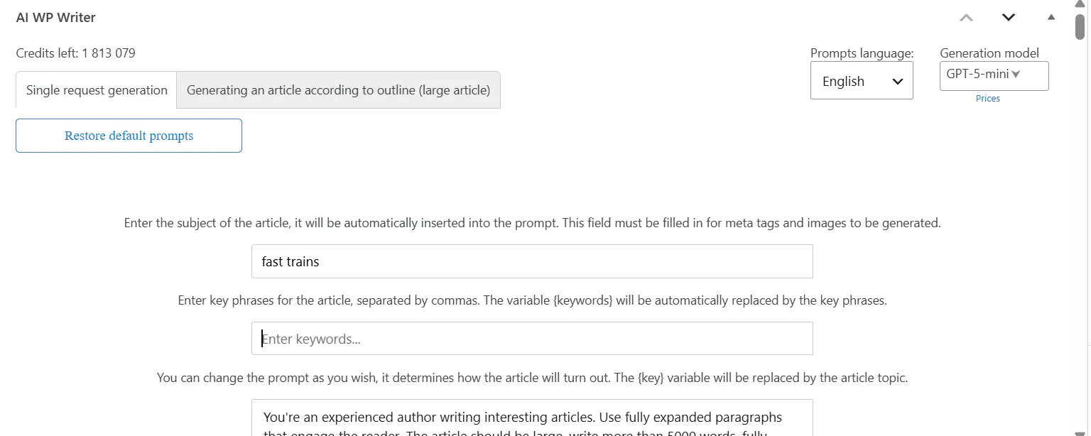 AI WP Writer gallery image