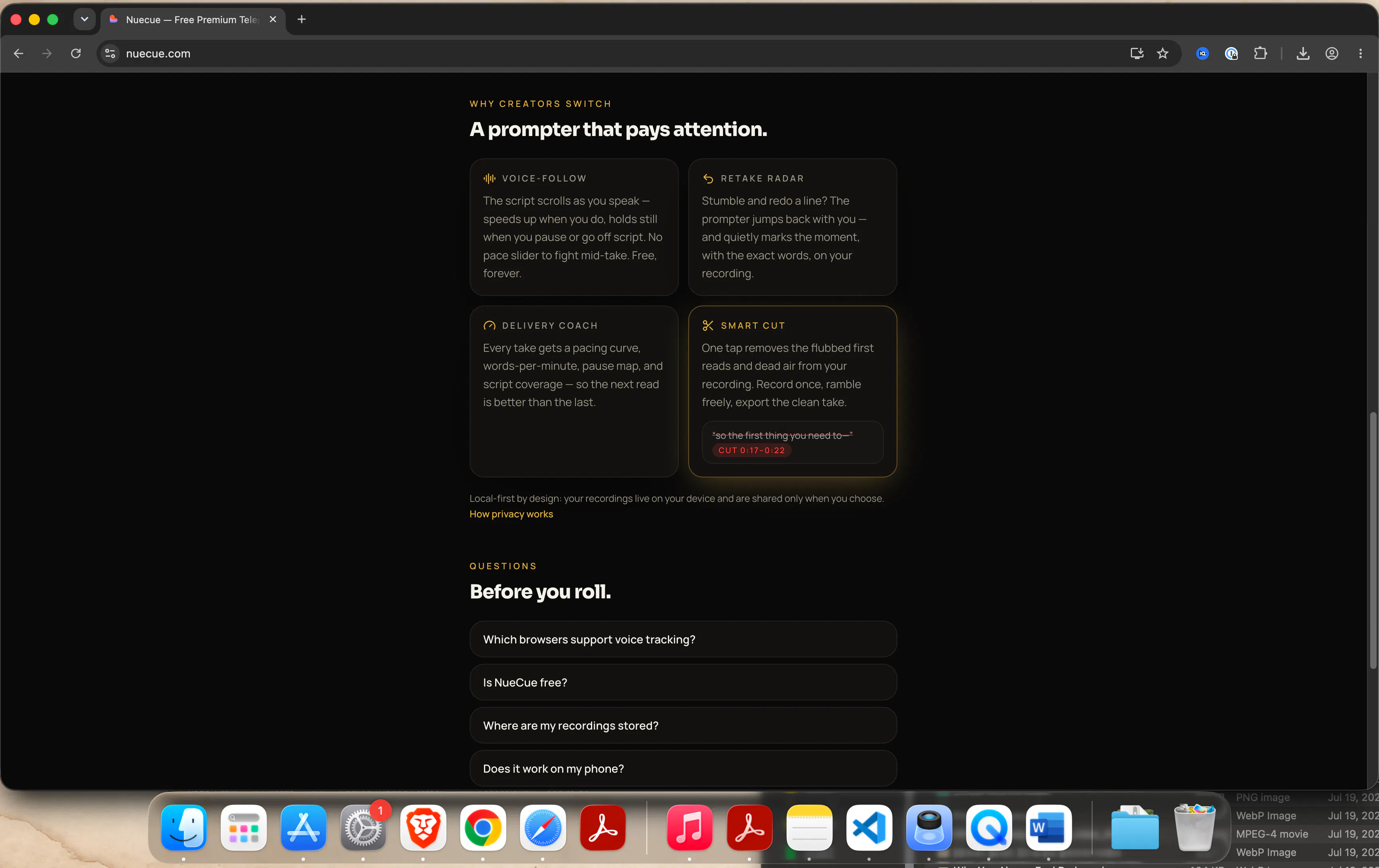 Nuecue — Voice-Aware Teleprompter screenshot
