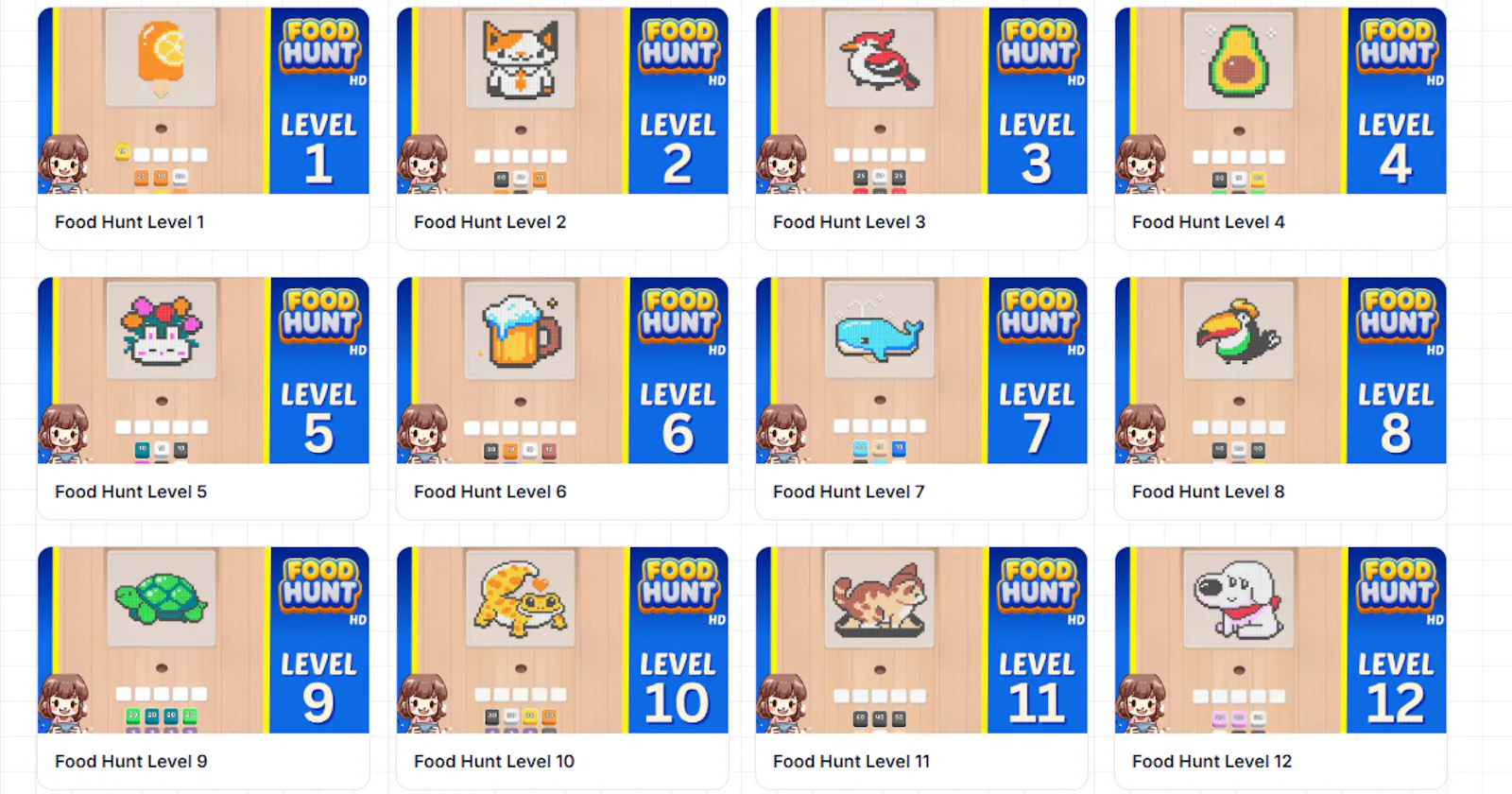 Food Hunt: Pixel Puzzle Guide screenshot 1