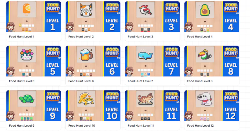 Food Hunt: Pixel Puzzle Guide screenshot 1