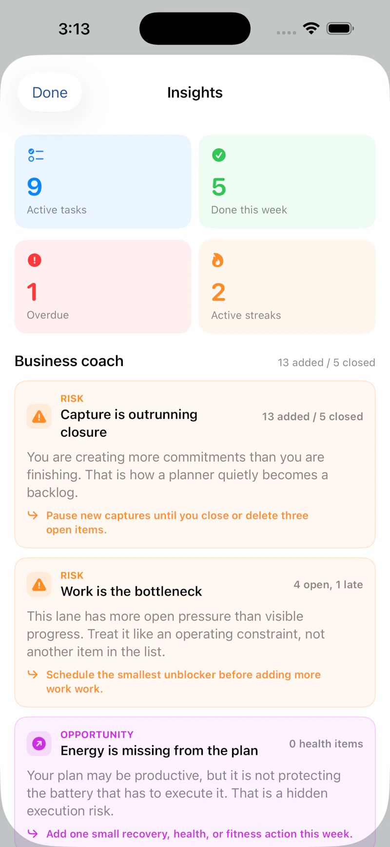 CalmPlan screenshot 1