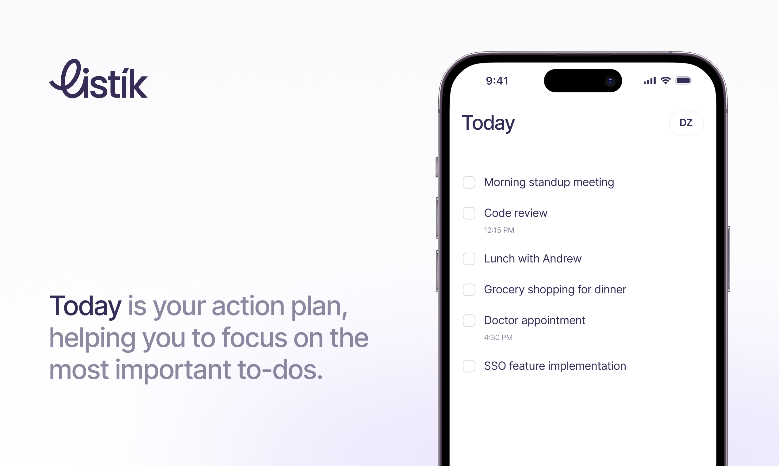 Listík, una lista de tareas pendientes media 2