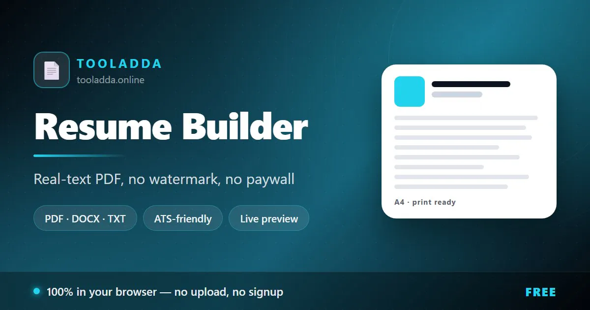 Free Resume Builder gallery image