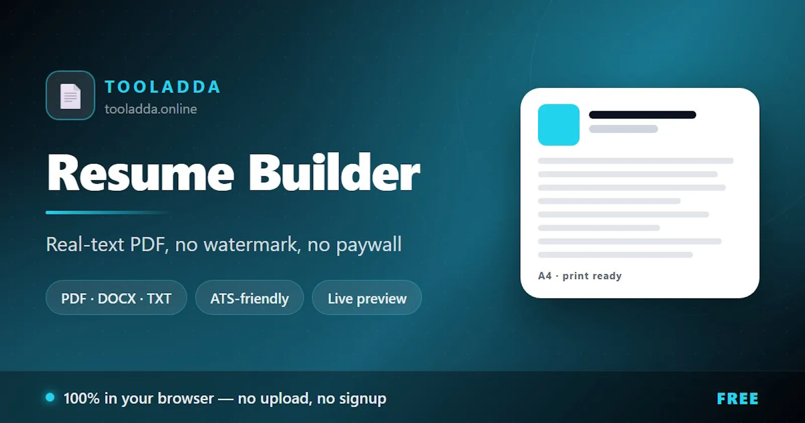 Free Resume Builder screenshot 1