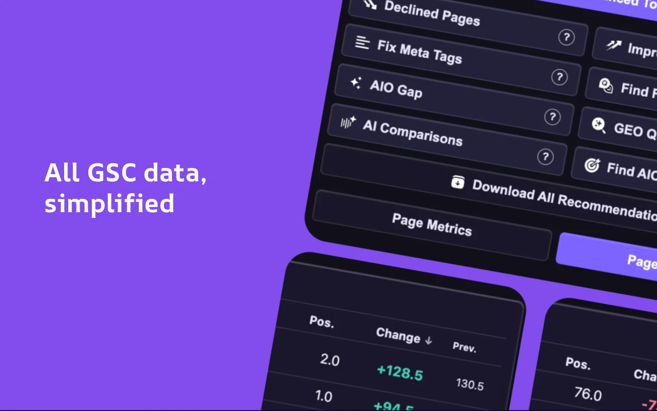 Search Console Insights Extension 대표 미리보기
