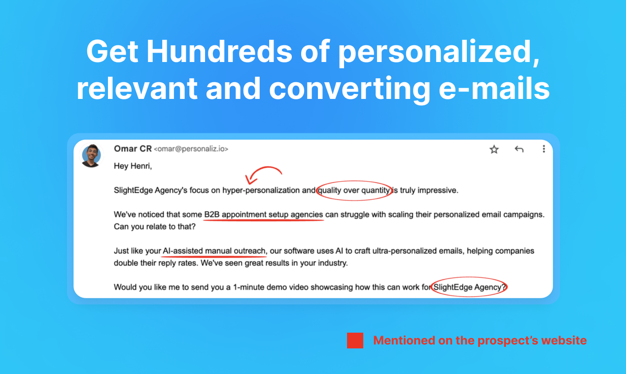 وسائط Personaliz.io - 2x معدل الرد الخاص بك مع رسائل البريد الإلكتروني المخصصة بالكامل من الذكاء الاصطناعي 2