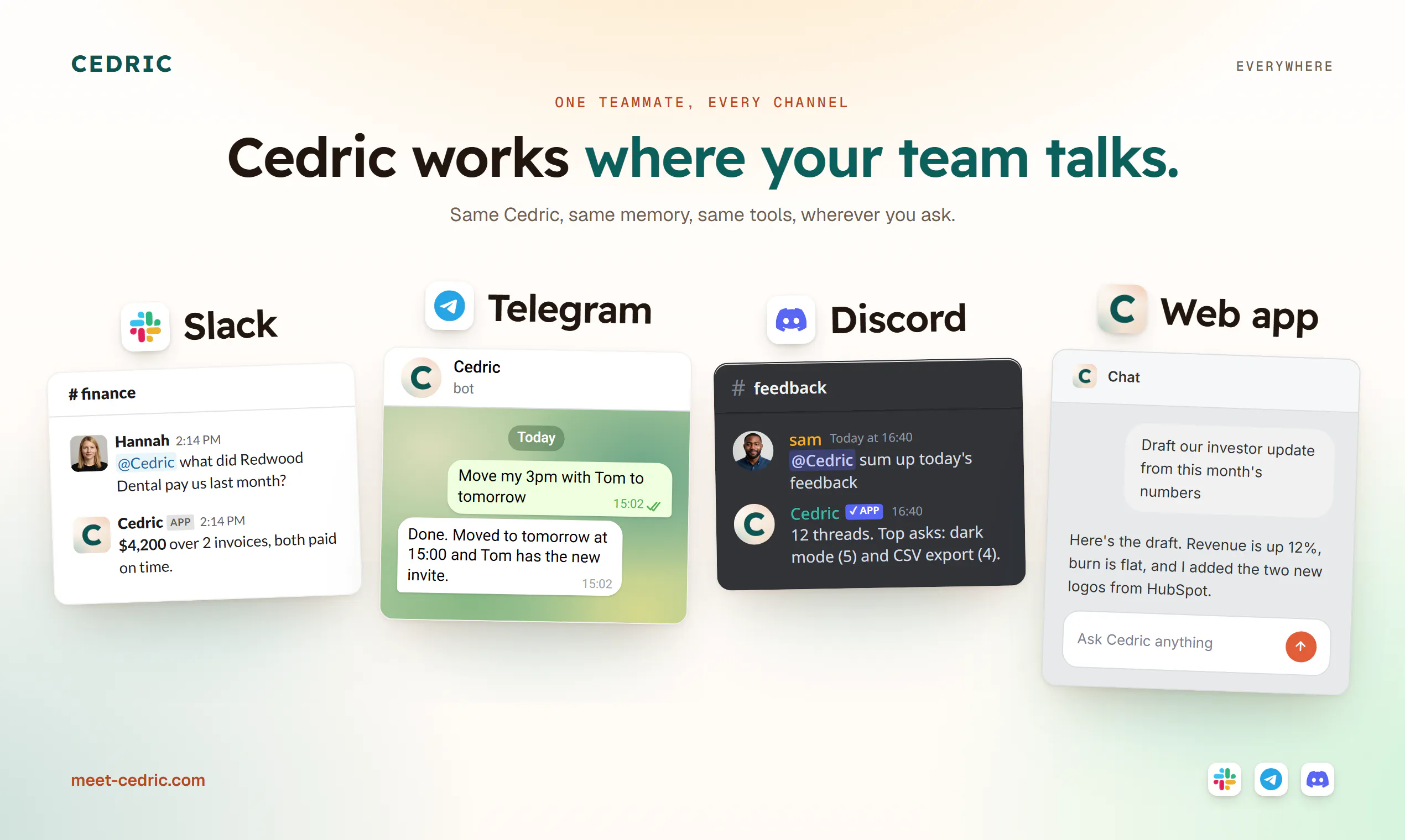 Cedric AI Teammate for Startups gallery image