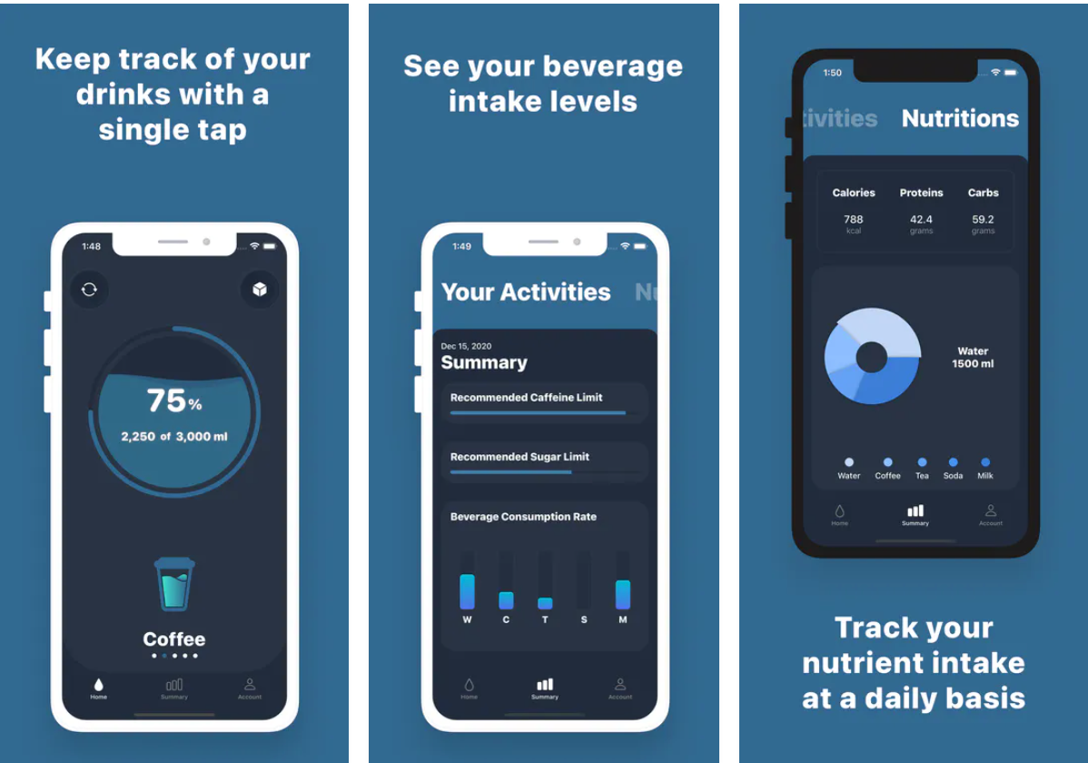 DrinkSpot Daily drink tracker with style, simplicity & performance