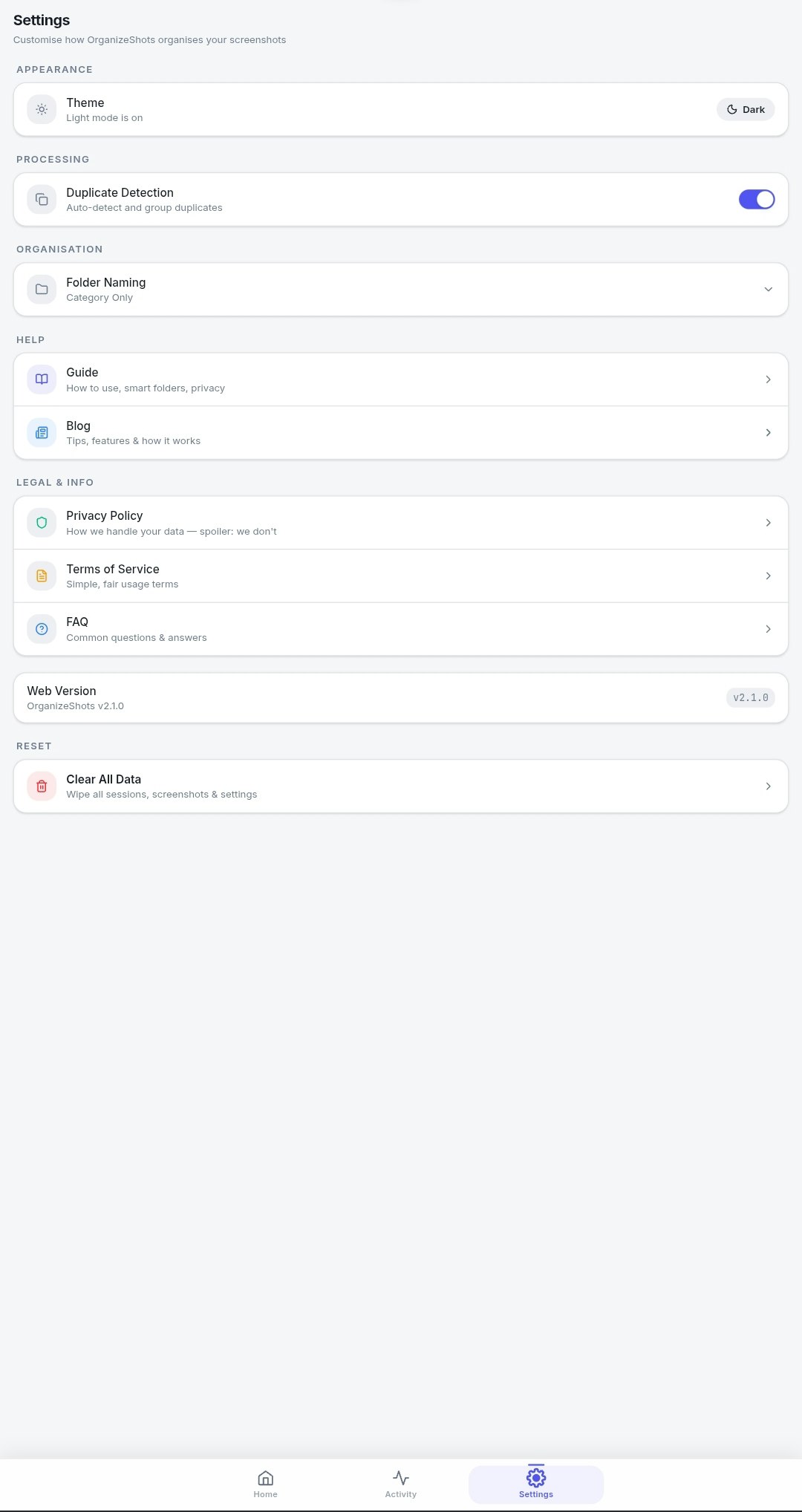 OrganizeShots gallery image