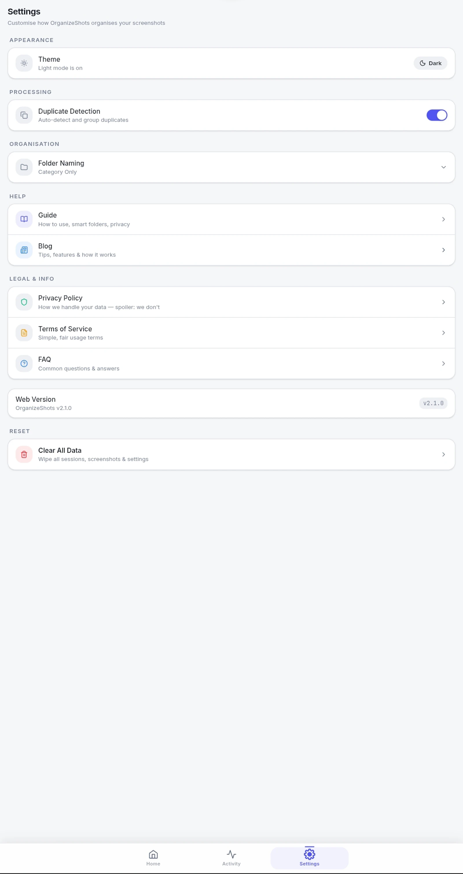 OrganizeShots screenshot 3