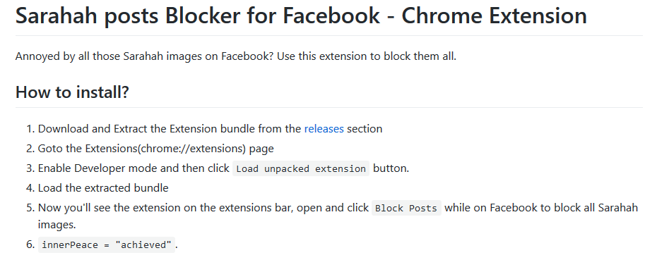 Sarahah posts Blocker Plugin for Facebook