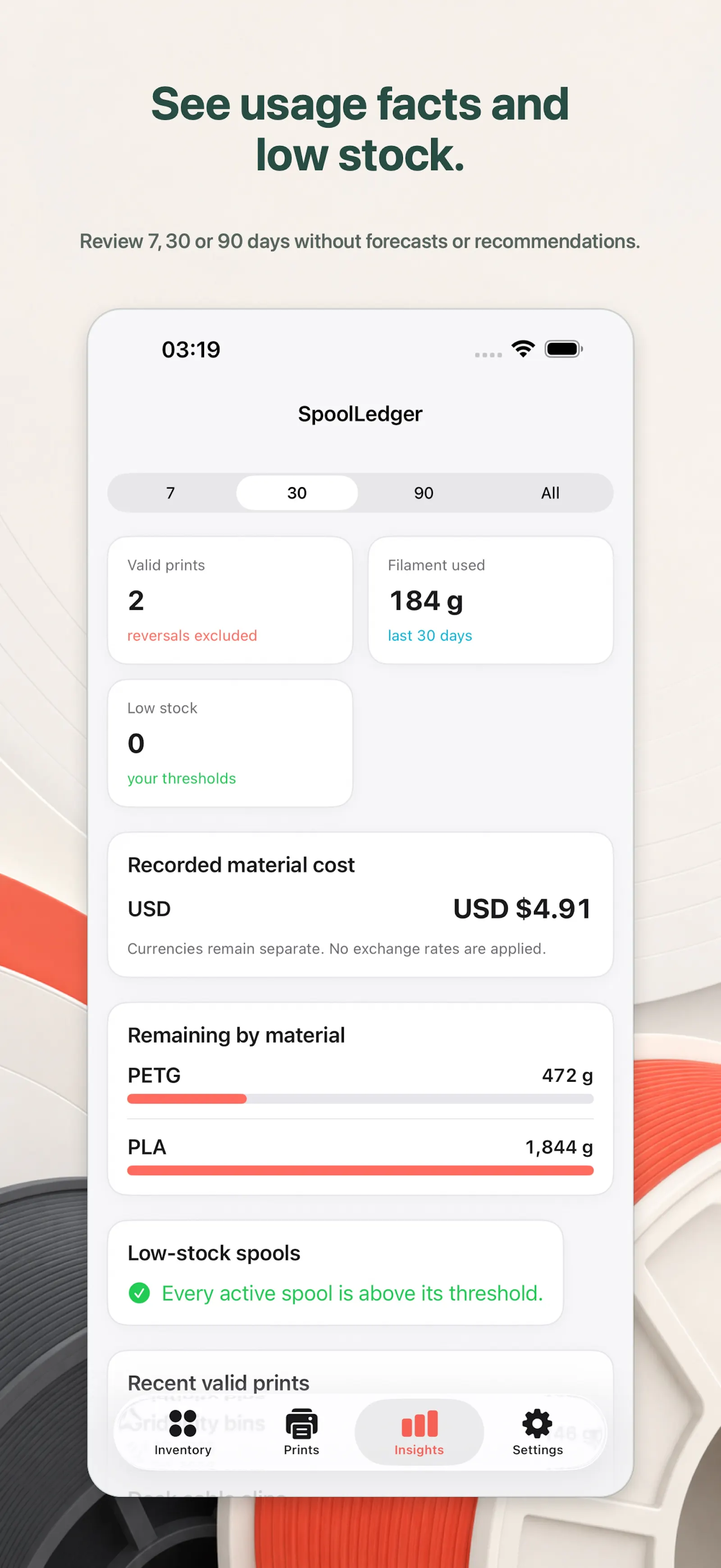 SpoolLedger: Filament Log screenshot 3