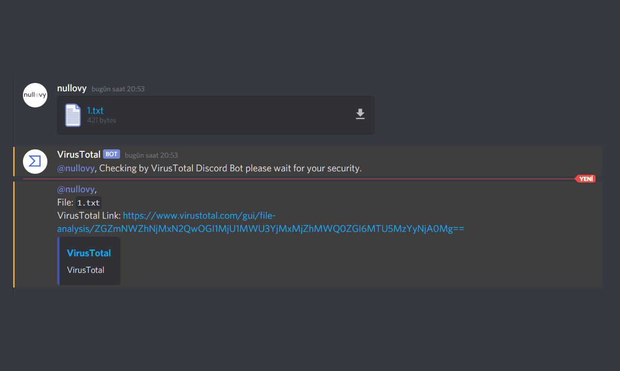 VirusTotal Discord Bot gallery image