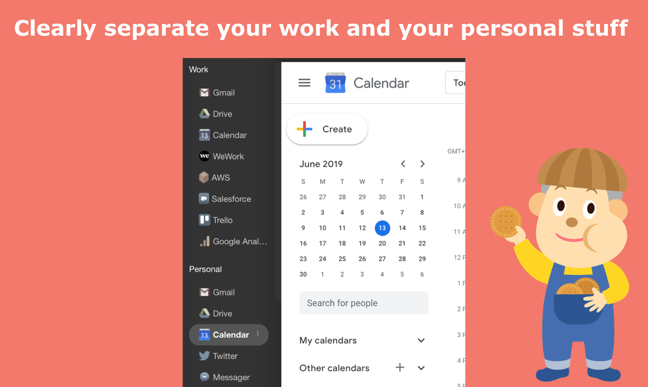 Celary separate your work and your personal stuff