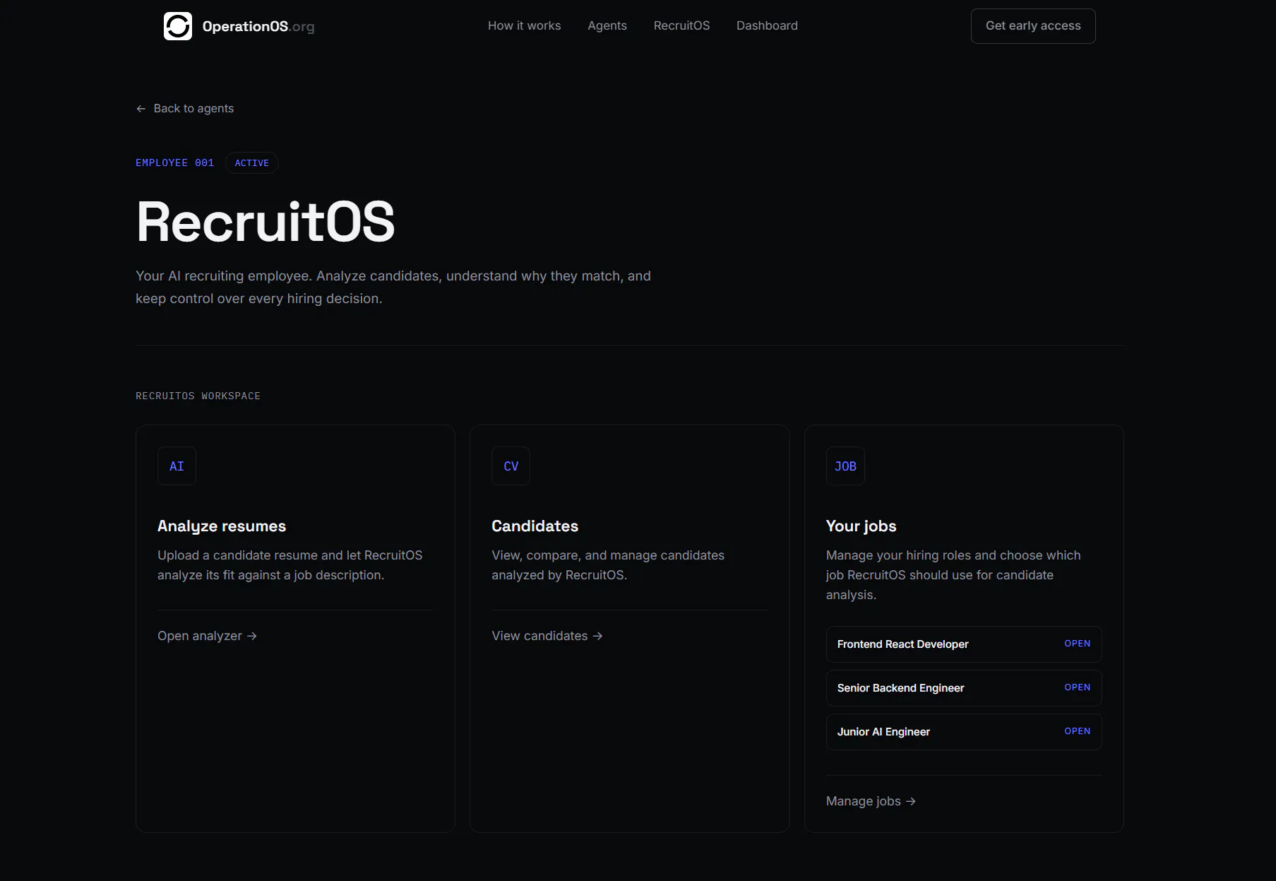 RecruitOS screenshot