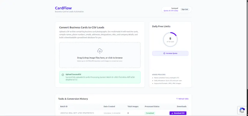 CardFlow screenshot 1