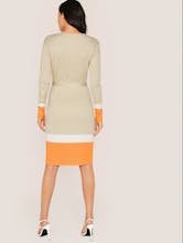 Color Block Rib-Knit Pencil Dress gallery image