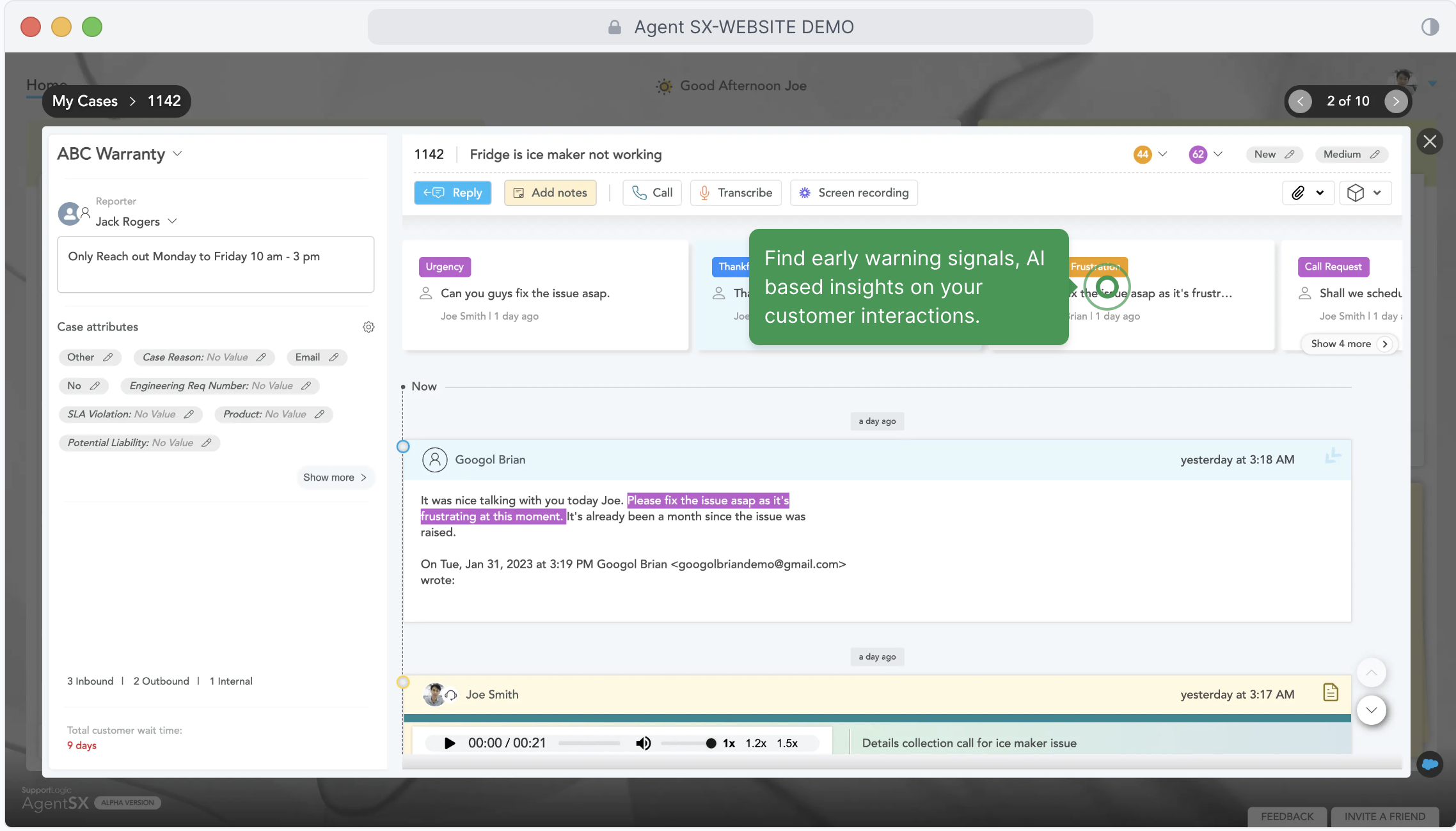 SupportLogic: Agent SX - Stufen Sie Ihre Support -Organisation mit Agent SX auf Medien 6