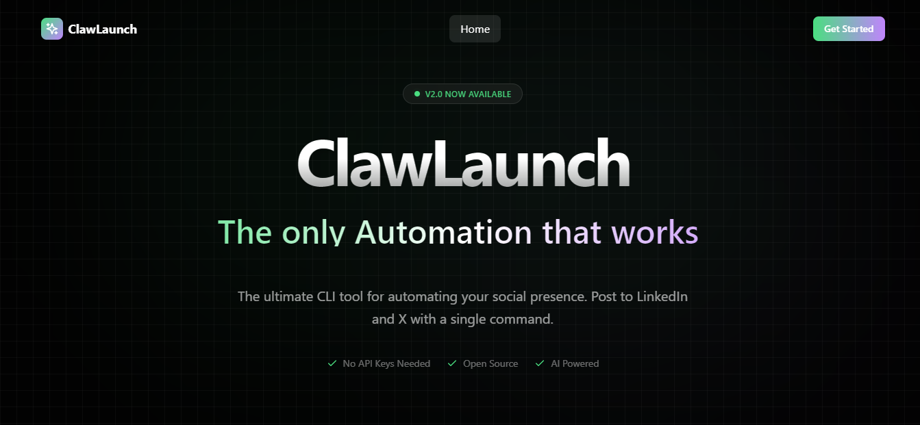 ClawLaunch - Screenshot 2 showing product features and functionality