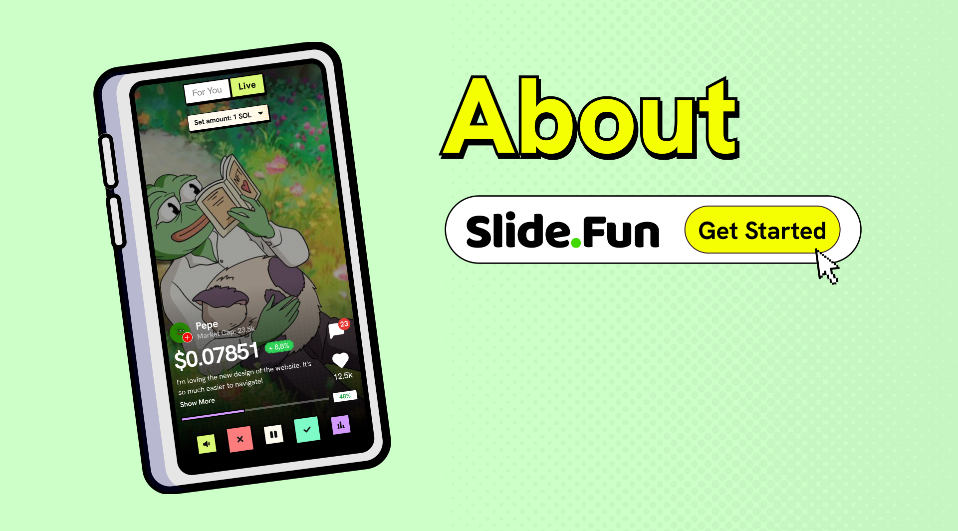 وسائط Slide.fun - اكتشف وإنطلاق الرموز المميزة وتجارةها مع انتقاد فقط 2