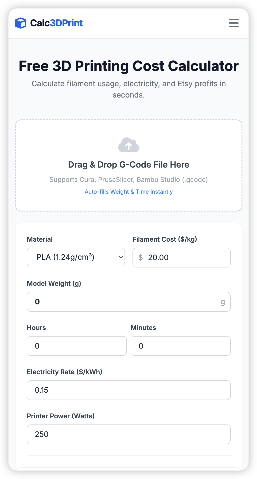 Calc3DPrint - Screenshot 3 showing product features and functionality
