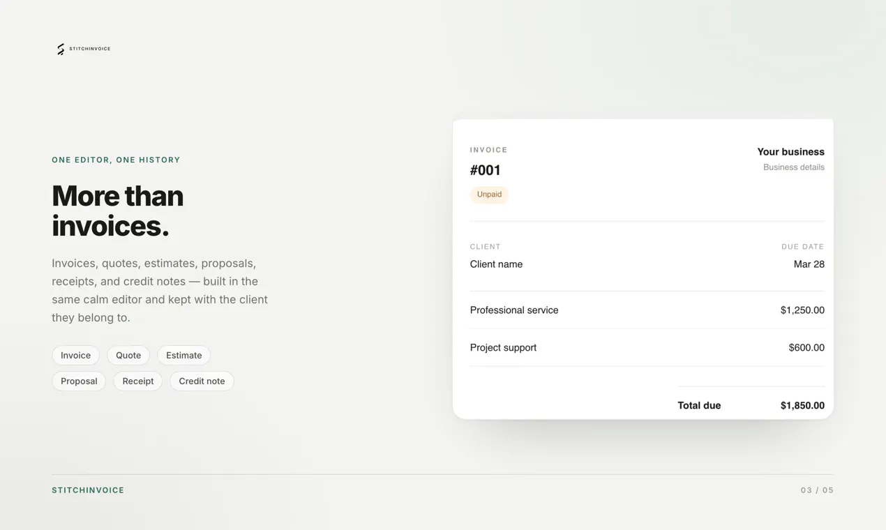 StitchInvoice gallery image