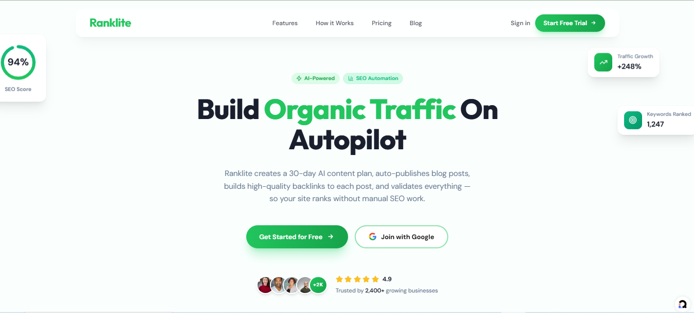 Ranklite - Main product screenshot demonstrating key features and user interface