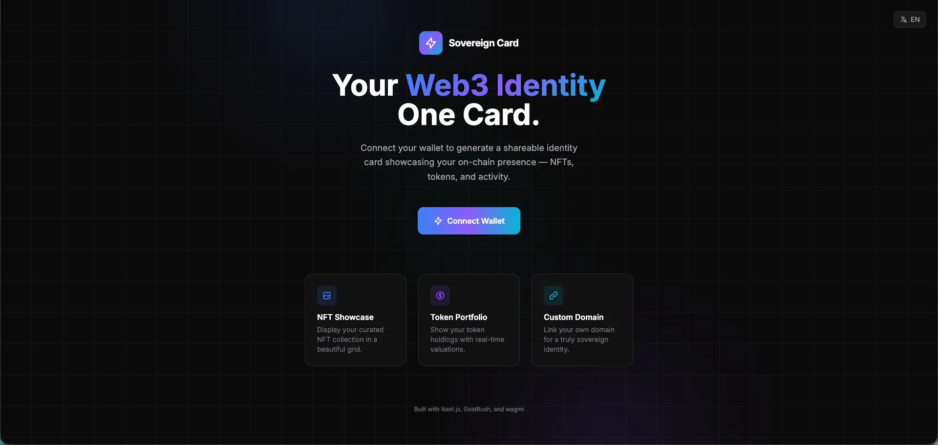 Sovereign Card — Web3 Identity Card のプロダクトバナー