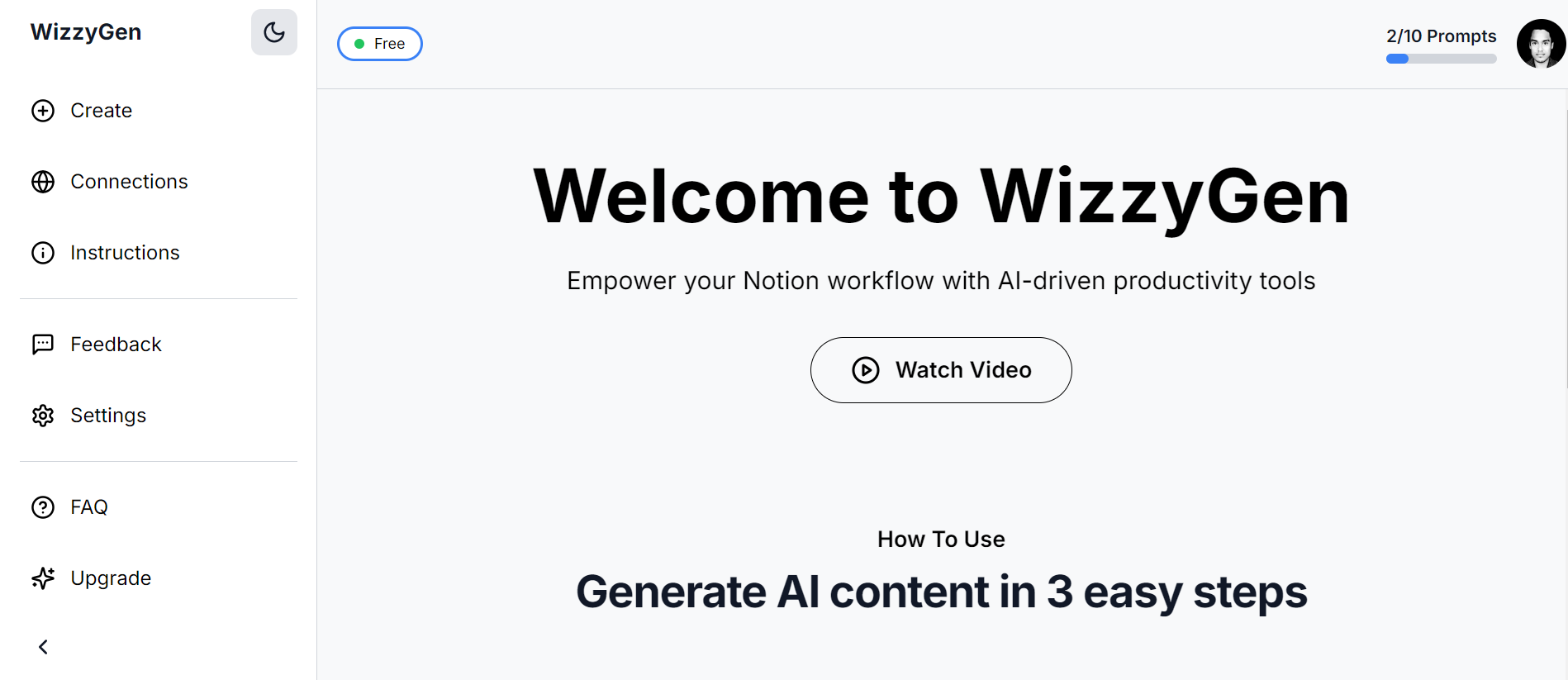 startuptile WizzyGen-AI content generator for Notion