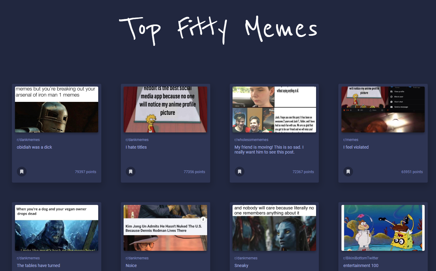 Top Fifty Memes Image
