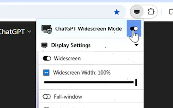 ChatGPT Widescreen Mode gallery image