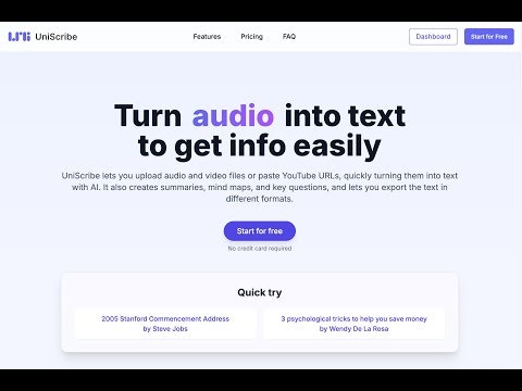 Uniscribe — screenshot 1 showing tool features and UI