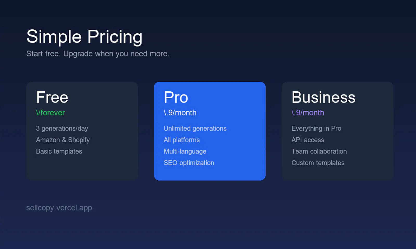 SellCopy.ai screenshot 2