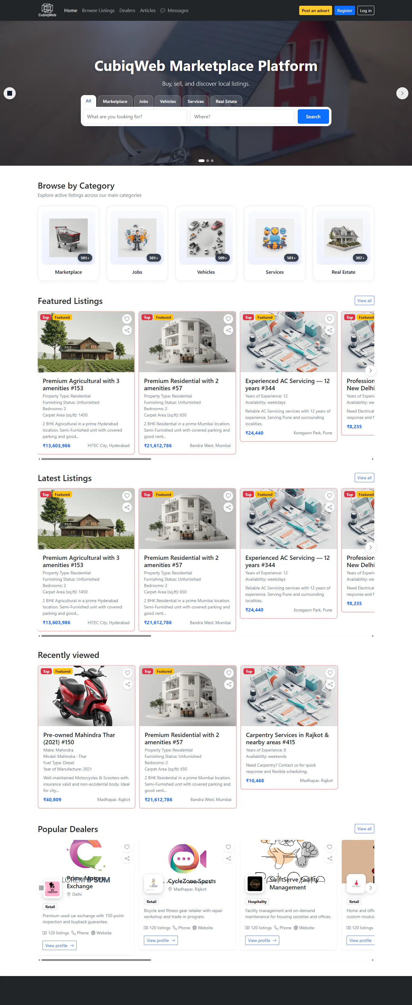 CubiqWeb Marketplace Platform gallery image