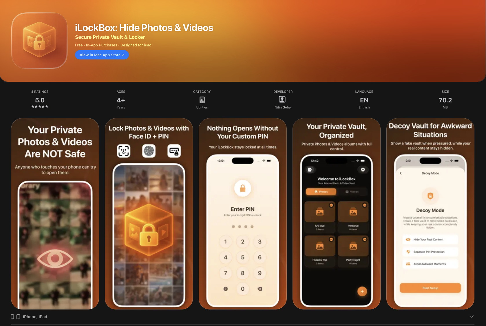 iLockBox - Main product screenshot demonstrating key features and user interface