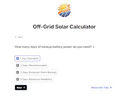 Off-Grid Solar Calculator gallery image
