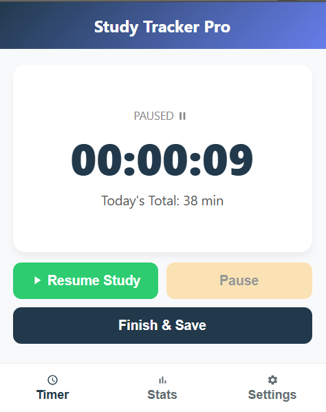 Study Tracker Pro - Main product screenshot demonstrating key features and user interface