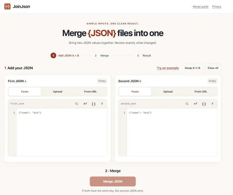 JoinJSON screenshot 1