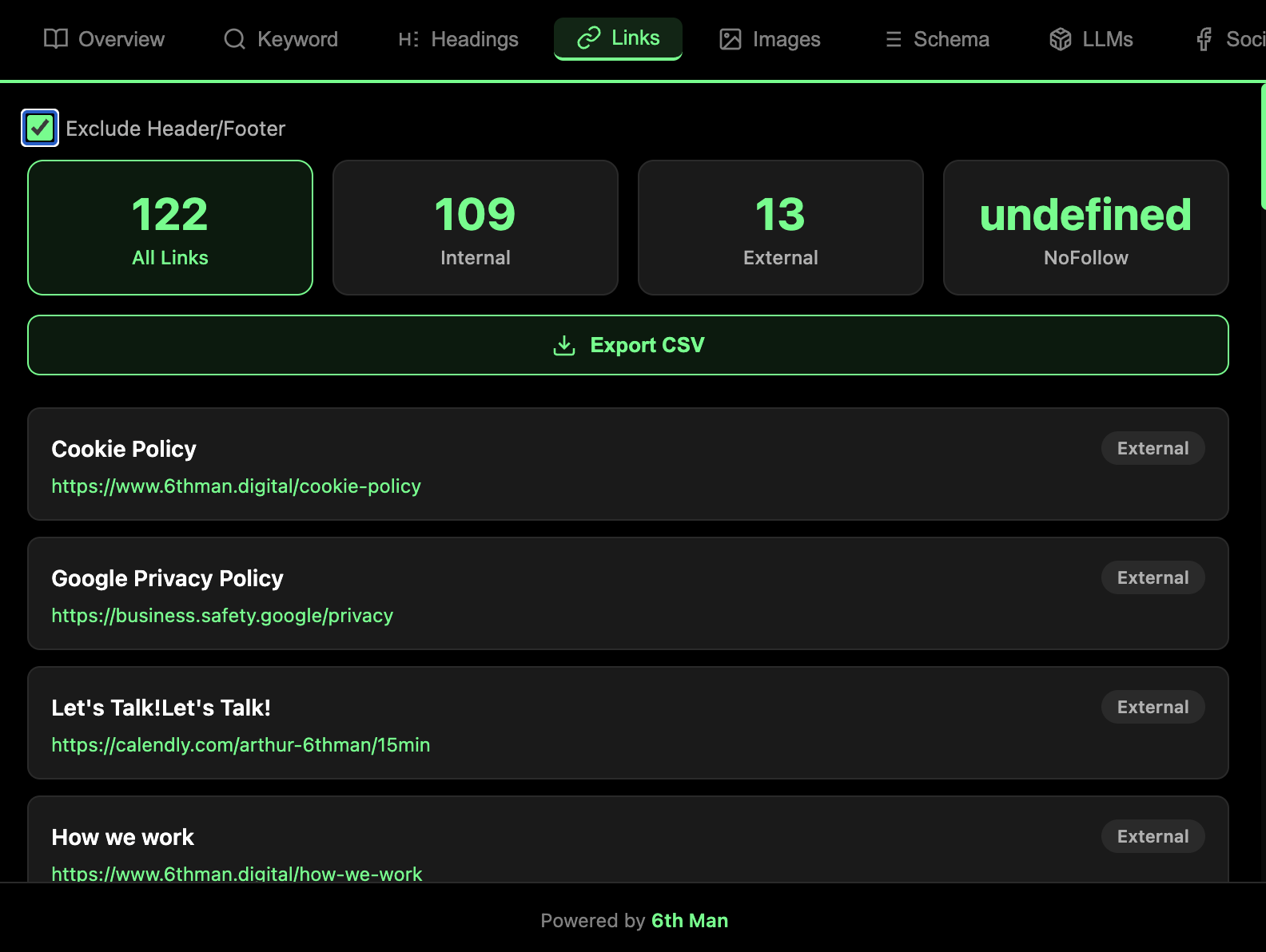 6th Man SEO Extension - Screenshot 4 showing product features and functionality