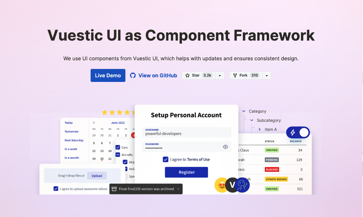Vuestic Admin 3.0 - Modello di amministratore Vue libero e bello media 4