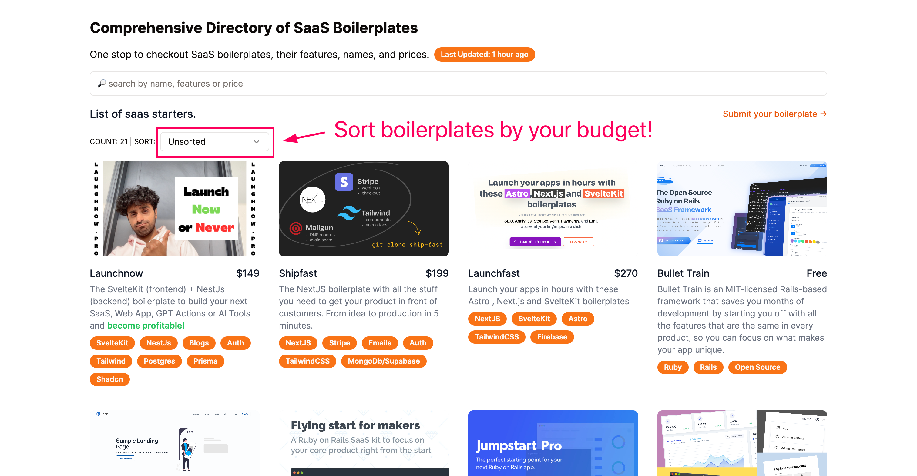 SaaS Boilerplate -Verzeichnis - Finden Sie die richtigen Kesselplatten, die Ihren Anforderungen und Ihrem Budget entsprechen Medien 2