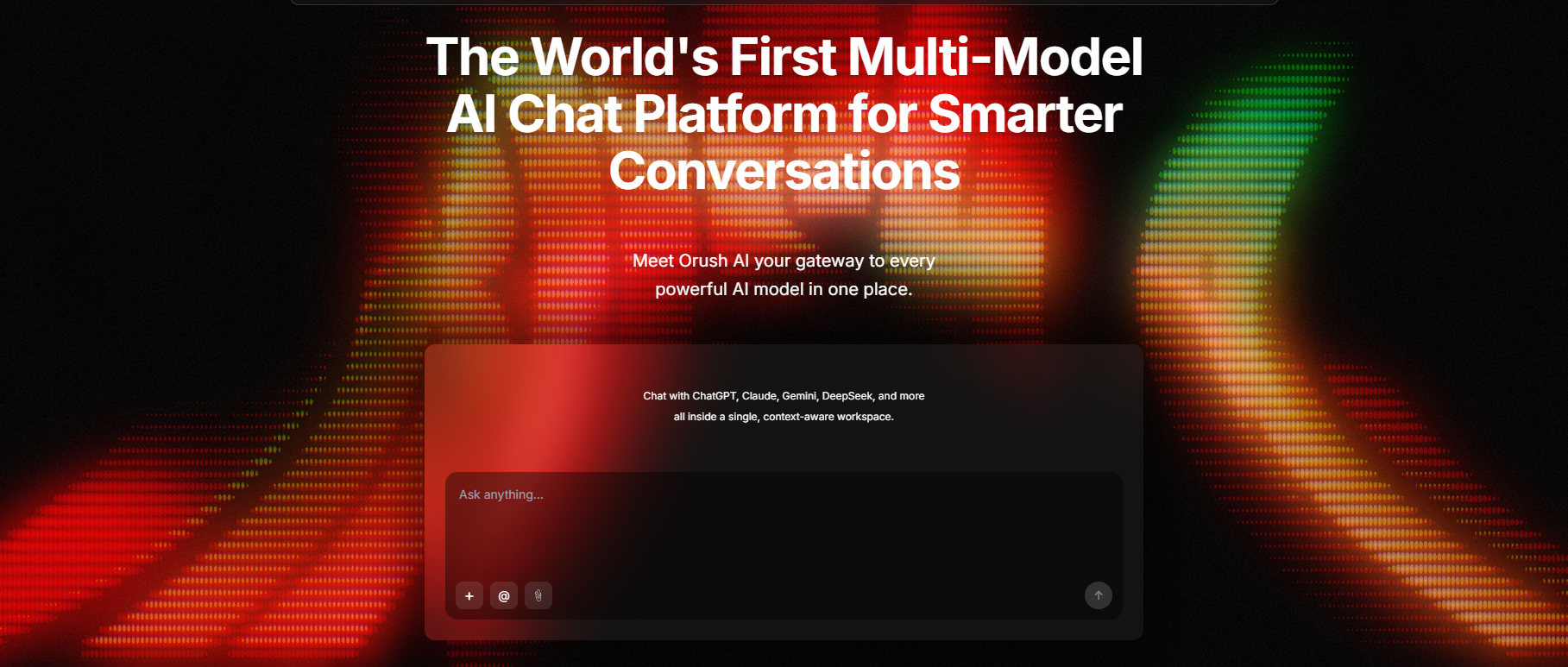 ORUSH AI  - Main product screenshot demonstrating key features and user interface